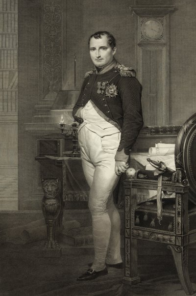 Napoleone I nel suo studio, inciso da Jean Nicholas Laugier da Jacques Louis David